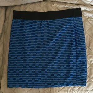 Tight Blue and Black Mini Skirt